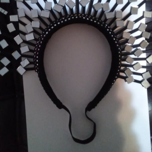 Goddess Mirror Glass Geometric Halo Disco Crown Headpiece Festival Headband main image 7